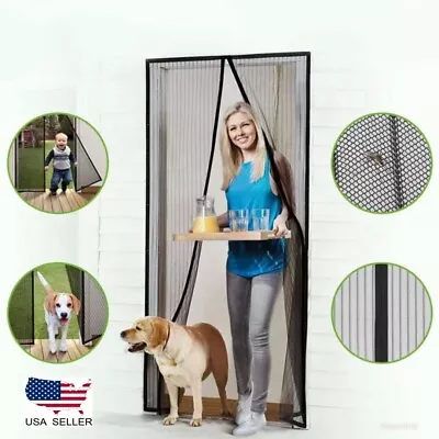 Magnetic Screen Door Heavy Duty Hands-Free Mosquito Mesh Anti Bugs Fly Curtain • $8.95