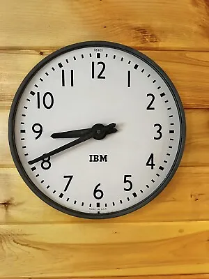 Vintage IBM 93925 Wall Clock Industrial School Office 14” Works Great No Glass • $135