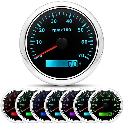 85mm 7 Colors LED 0-7000RPM Tachometer Gauge For Car Boat Truck W/ 7 Colors LED • $29.69