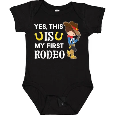 $19.99 • Buy Inktastic Yes, This IS My First Rodeo- Cowboy In Hat And Boots Baby Bodysuit Boy