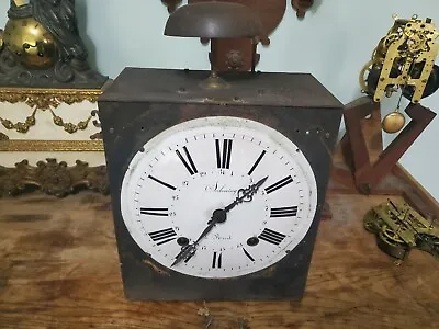 $275 • Buy Antique French Morbier Wag On The Wall Clock Movement Dial Case