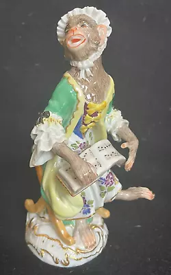 Meissen Monkey Band Figurine Of A Female Singer • $1000