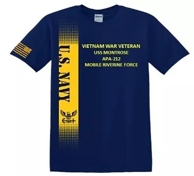 Uss Montrose Apa-212 *vietnam Mrf*vinyl&silk Screen*navy Licensed Shirt • $33.95