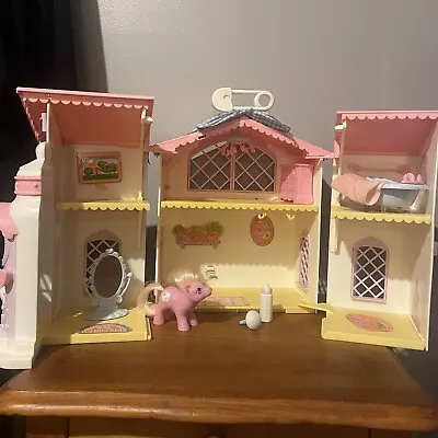 Vintage 1985 G1 My Little Pony Lullaby Nursery House With Accessories & Tiddley • $64.99