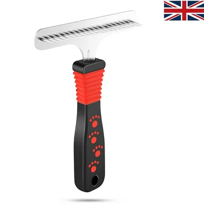 £4.52 • Buy Dog Grooming Undercoat Rake For Thick Coats Soft Grip Pet Dog Brush Comb