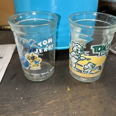 Lot Of 2 Vintage Welch's Tom And Jerry Jelly Jars Juice Glass Cups 1991 & 1993 • $9.99