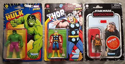 Star Wars Kuiil Marvel HULK Thor Retro Collection Figures Bundle Lot • £16
