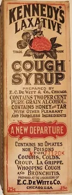 Antique Kennedy's Laxative Cough Syrup UNOPENED Bottle AND Box 1906 • $88.39