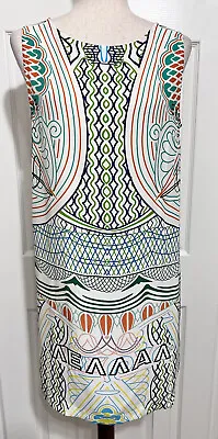 Mary Katrantzou Ella Printed Jacquard Silk Shift Dress.Size 10Art To Wear $1950 • $99