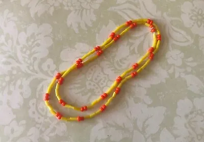 Vintage Barbie Long Yellow & Orange Bead Necklace #1881 Made For Each Other • $24.99