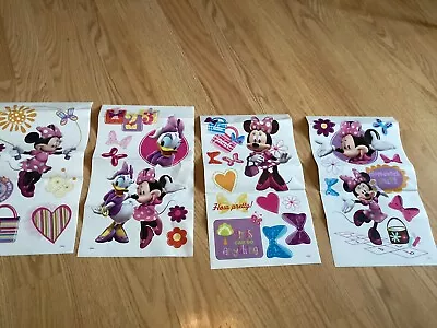 Disney Minnie Mouse Removable Peel & Stick Wall Decals Decorations 4 Sheets Lot • $12.99