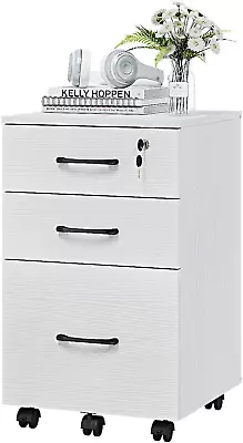 3 Drawer Wood Mobile File Cabinet Under Desk Storage Drawers Small File Cabinet • $112.99