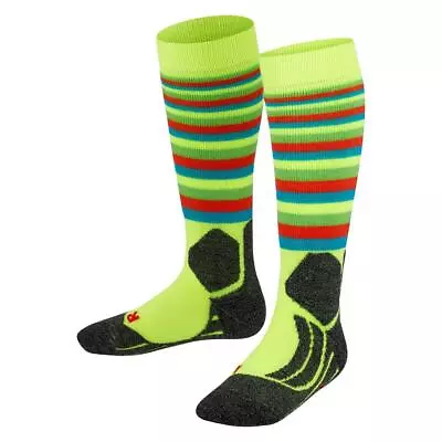 Falke SK2 Stripe Med Volume Wool Kids Ski Socks • £18