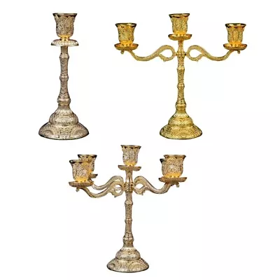 Metal Candlestick Taper Holders Decorative Candelabra For Home Wedding • £11.72