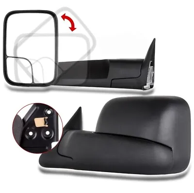 Manual Tow Mirrors Flip Up Pair For 94-01 Dodge Ram 1500 94-02 Ram 2500 3500 • $65.99