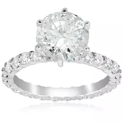 5 Carat Enhanced Diamond Engagement Eternity Ring 14K White Gold Round Cut • $7499.99