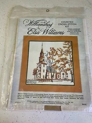 Vtg Williamsburg By Elsa Williams Counted Cross Stitch Kit Bruton Parish Church • $35