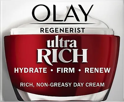 OLAY Regenerist Ultra Rich Day Cream Face/Neck 50ml Hydrate-Firm Non-Greasy • £9.55