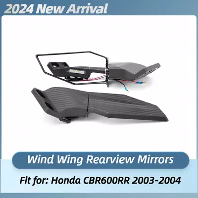 Rearview Wing Mirrors W/ LED Turn Signals Lights For Honda 2003 2004 CBR600RR • $45.50