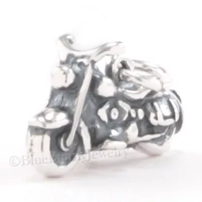 MOTORCYCLE Charm Bike Biker Pendant Sterling Silver Solid 925 3D • $19.99