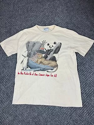 Vintage Nature Animals Habitat T Shirt Mens Large Beige Short Sleeve Adult • $19