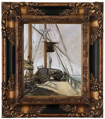 Manet The Ships Deck 1860 Wood Framed Canvas Print Repro 8x10 • $98.44