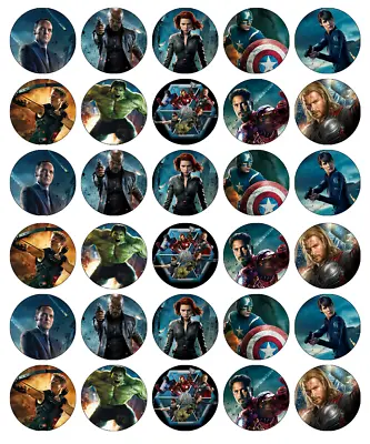 30x Avengers Marvel Cupcake Toppers Edible Wafer Paper Fairy Cake Toppers • £2.59