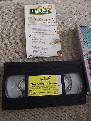 Sesame Street Home Video SING-ALONG EARTH SONGS VHS With Poster  • $20