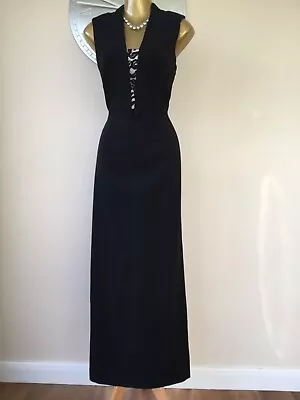 💕karen Millen - 10 Uk - Black Tuxedo Limited Edition Maxi Evening Dress - Bnwt • £94.99