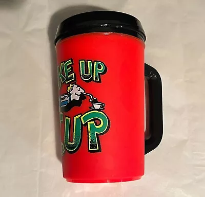 VTG UNUSED Aladdin FLUORESCENT Wake Up Cup Insulated Oversized Coffee Drink Mug • $22.99