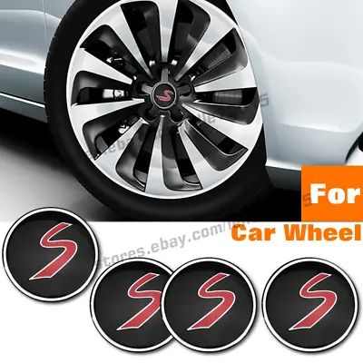 $7.64 • Buy 56.5mm S Badge Car Wheel Hub Caps Center Emblem Replace Sticker For Mini S