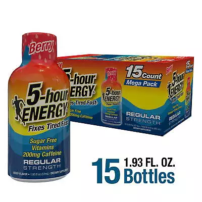 5-hour ENERGY Shot Regular Strength Berry 15 Count • $26.98