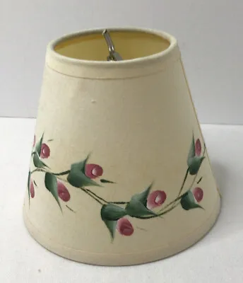 Hand Painted Mini Chandelier Lamp Shade Checkered Rose Bud Vine EUC • $5