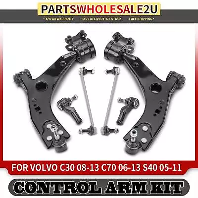 6x New Front Control Arm & Tie Rod End & Sway Bar Link For Volvo C30 C70 S40 V50 • $106.99