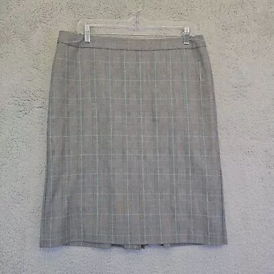 Worthington Women’s Skirt Size 10 Black Gray Plaid Knee Length Stretchy Lined • $14.53