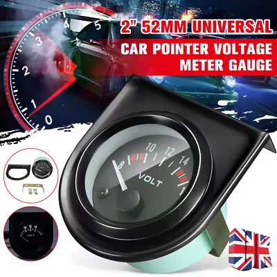 2  52MM 12V 8~16V Universal LED Electrical Car Voltmeter Voltage Gauge Meter UK • £10.99