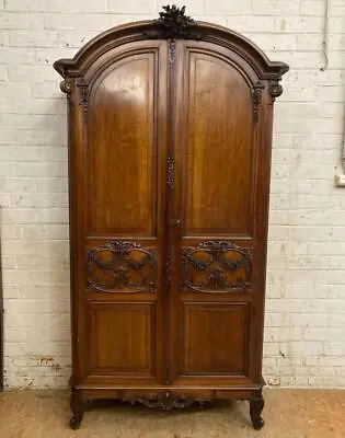 ARRIVES JULY 2024: Antique French Walnut Wood Louis XVI Armoire/Wardrobe • $4950