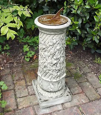 £339.99 • Buy Vine Aged Brass Stone Sun Dial - Garden Sundial