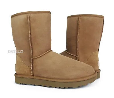 UGG Classic Short II Chestnut Brown Suede Fur Boots Womens Size 7 -NIB- • $119.95