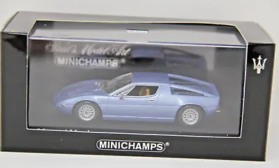 Minichamps Maserati Merak 1974 Blue Metallic 1/43 400 123421 Rare New In Box • $84