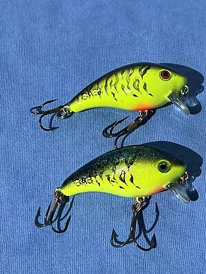 (2) Vintage Tom Mann’s Baby 1- Minus Double Stamped Crankbait Fishing Lures🍒🍒 • $39.99