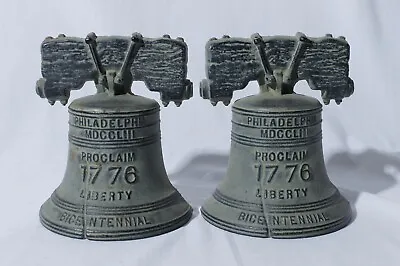 Virginia Metalcrafters Bicentennial 1776 Liberty Bell Bookends • $29.95