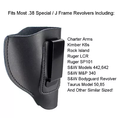 Leather Gun Holster For J Frame Revolver Tactical Universal Belt IWB Holster • £8.02