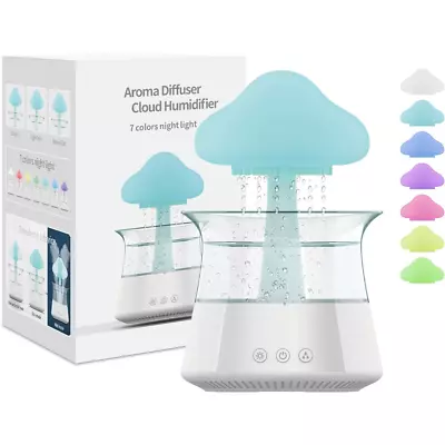 New Raindrop HumidifierRain Sounds For SleepingSnuggling CloudMushroom Rain  • £32.99