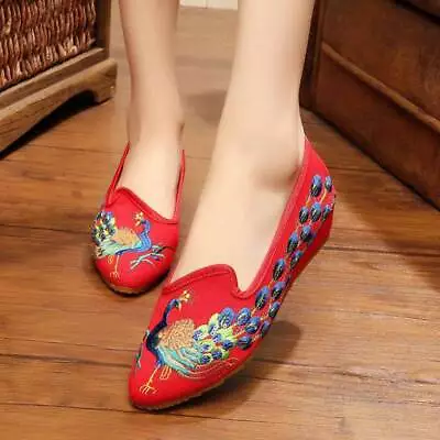 £26.39 • Buy New Womens Embroidered Shoes Chinese Vintage Cloth Shoes Flats Floral Loafers