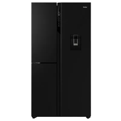 Haier 574L S+ Three Door Side By Side Fridge Non-Plumbed Water Dispenser Blac... • $1572