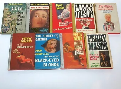 Lot 9 Vintage PB Books Perry Mason A A Fair Mystery Erle Stanley Gardner • $26