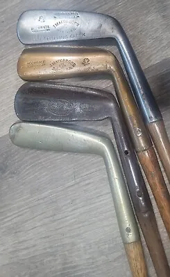 4 Antique Vintage Macgregor Hickory Wood Shaft Golf Putters Rare Model 35 • $99