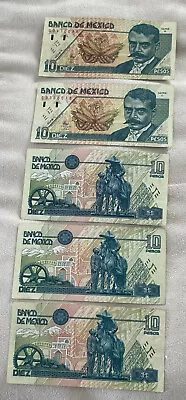 1994   Mexico   10 PESOS  ZAPATA  BANK NOTE  BILLETE  EXC  1 PC • $64