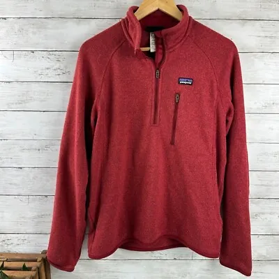 Patagonia Better Sweater Mens Small 1/4 Zip Jacket Fleece Red Sweatshirt • $39.99